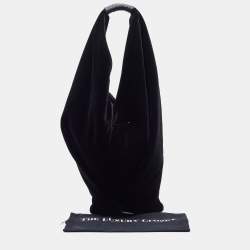 Pre Owned Maison Martin Margiela Black Velvet and Leather Hobo