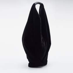 Pre Owned Maison Martin Margiela Black Velvet and Leather Hobo