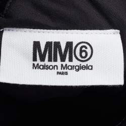 Pre Owned Maison Martin Margiela Black Velvet and Leather Hobo