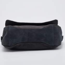 Pre Owned Maison Martin Margiela Grey Suede and Acrylic Flap Shoulder Bag