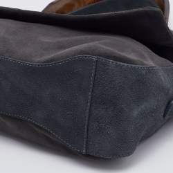 Pre Owned Maison Martin Margiela Grey Suede and Acrylic Flap Shoulder Bag