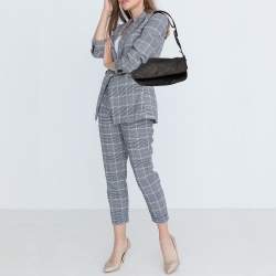 Pre Owned Maison Martin Margiela Grey Suede and Acrylic Flap Shoulder Bag