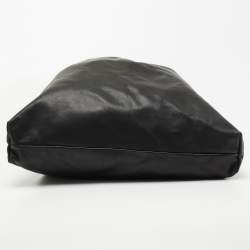 Pre Owned Maison Martin Margiela Black Leather Drawstring Shoulder Bag