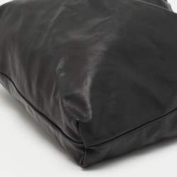 Pre Owned Maison Martin Margiela Black Leather Drawstring Shoulder Bag