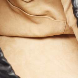 Pre Owned Maison Martin Margiela Black Leather Drawstring Shoulder Bag