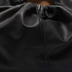 Pre Owned Maison Martin Margiela Black Leather Drawstring Shoulder Bag