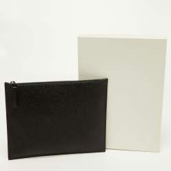 Pre Owned Maison Martin Margiela Black Glitter and Leather Four Stich Clutch