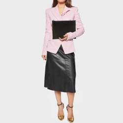 Pre Owned Maison Martin Margiela Black Glitter and Leather Four Stich Clutch