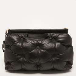 Pre Owned Maison Martin Margiela Black Leather Large Glam Sam Shoulder  Bag