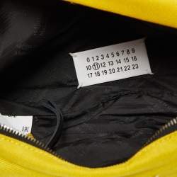 Pre Owned Maison Martin Margiela Yellow/Black Nylon and Leather Belt Bag 