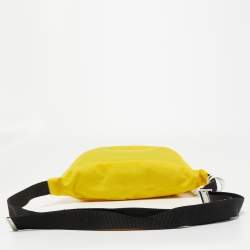 Pre Owned Maison Martin Margiela Yellow/Black Nylon and Leather Belt Bag 