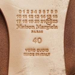 Pre Owned Maison Martin Margiela Brown Satin Tabi Ballet Flats Size 40