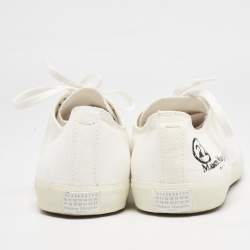 Pre Owned Maison Martin Margiela White  Canvas Tabi Low Top Sneakers Size 41