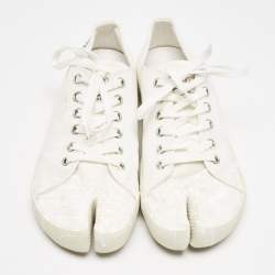 Pre Owned Maison Martin Margiela White  Canvas Tabi Low Top Sneakers Size 41