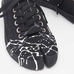 Maison Martin Margiela Black/White Splatter Canvas Tabi Low Top Sneakers Size 37