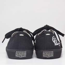 Maison Martin Margiela Black/White Splatter Canvas Tabi Low Top Sneakers Size 37