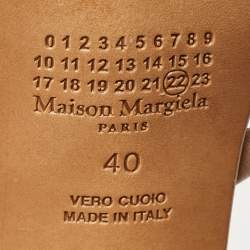 Maison Martin Margiela Beige Leather Square Toe Tabi Sandals Size 40