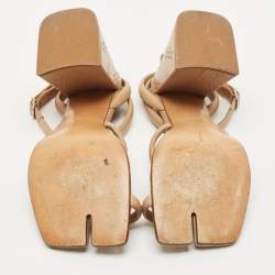 Maison Martin Margiela Beige Leather Square Toe Tabi Sandals Size 40