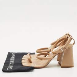 Maison Martin Margiela Beige Leather Square Toe Tabi Sandals Size 40