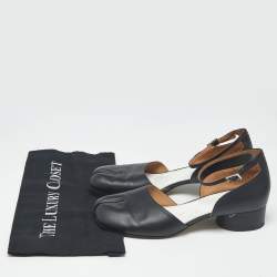 Pre Owned Maison Martin Margiela Black Leather Tabi Mary Jane Pumps Size 41
