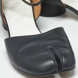 Pre Owned Maison Martin Margiela Black Leather Tabi Mary Jane Pumps Size 41