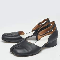 Pre Owned Maison Martin Margiela Black Leather Tabi Mary Jane Pumps Size 41