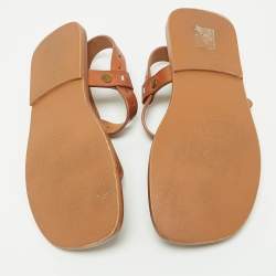 Pre Owned Maison Martin Margiela Brown Leather Thong Sandals Size 36