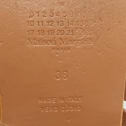 Pre Owned Maison Martin Margiela Brown Leather Thong Sandals Size 36