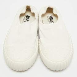 Pre Owned Maison Martin Margiela White Leather Slip On Sneakers Size 36
