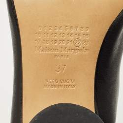 Pre Owned Maison Martin Margiela Black Leather Tabi Ankle Length Boots Size 37