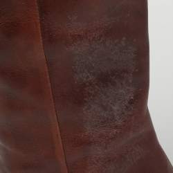 مملوكة مسبقًا Maison Martin Margiela Size 38 Brown Leather Knee Length Boots