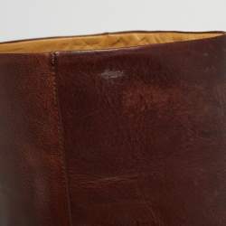 مملوكة مسبقًا Maison Martin Margiela Size 38 Brown Leather Knee Length Boots