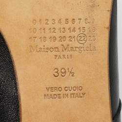 مملوكة مسبقًا Maison Martin Margiela Tabi Size 39.5 Black Leather Mary jane Ballet Flats