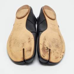 مملوكة مسبقًا Maison Martin Margiela Tabi Size 39.5 Black Leather Mary jane Ballet Flats