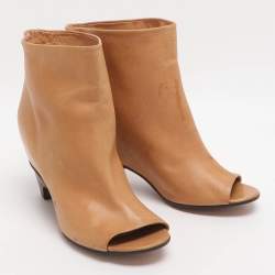 مملوكة مسبقًا Maison Martin Margiela Size 36 Tan Leather Peep Toe Booties