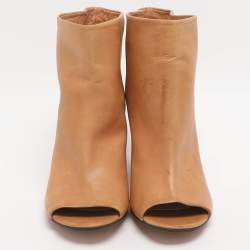 مملوكة مسبقًا Maison Martin Margiela Size 36 Tan Leather Peep Toe Booties
