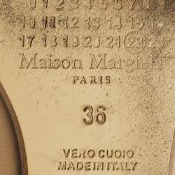 Pre Owned Maison Martin Margiela Tabi Size 36 Beige Leather Ballet Flats