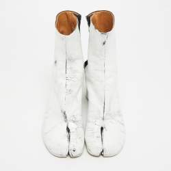 مملوكة مسبقًا حذاء بوت كاحل ميزون مارتن مارجيلا كعب عريض جلد خمري مقاس 39