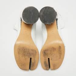 مملوكة مسبقًا حذاء بوت كاحل ميزون مارتن مارجيلا كعب عريض جلد خمري مقاس 39