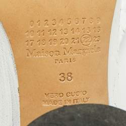 مملوكة مسبقًا حذاء بوت كاحل ميزون مارتن مارجيلا كعب عريض جلد خمري مقاس 39