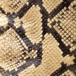 Pre Owned Maison Margiela Beige Faux Python Leather Slouch Peep Toe Ankle Boots Size 35.5