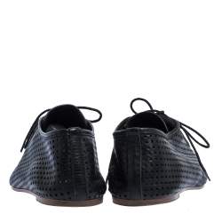 Pre Owned Maison Martin Margiela Perforated Leather Lace Low Top Sneakers Size 37