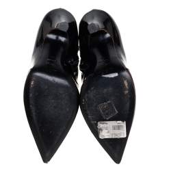 Pre Owned Maison Martin Margiela Black/Red Patent Leather Ankle Boots Size 39