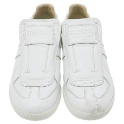 Pre Owned Maison Martin Margiela White Leather Slip on Sneakers Size 39