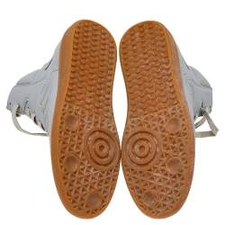 Pre Owned Maison Martin Margiela Grey Leather High Top Sneakers Size 38