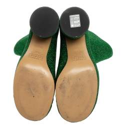 Pre Owned Maison Martin Margiela Green Lurex Fabric Ankle Boots Size 39