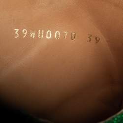 Pre Owned Maison Martin Margiela Green Lurex Fabric Ankle Boots Size 39