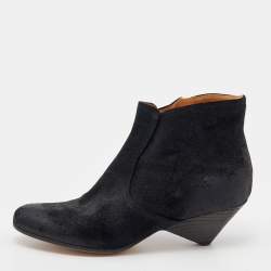 Maison Martin Margiela Black Suede Wedge Boots Size 38