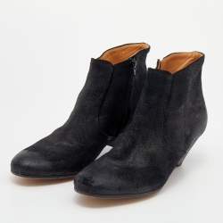 Maison Martin Margiela Black Suede Wedge Boots Size 38