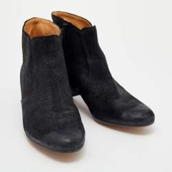 Maison Martin Margiela Black Suede Wedge Boots Size 38